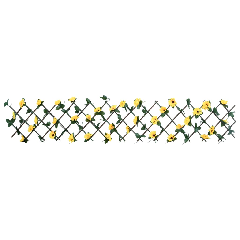 Решетка от изкуствен бръшлян разширяема 5 бр жълта 180x30 см