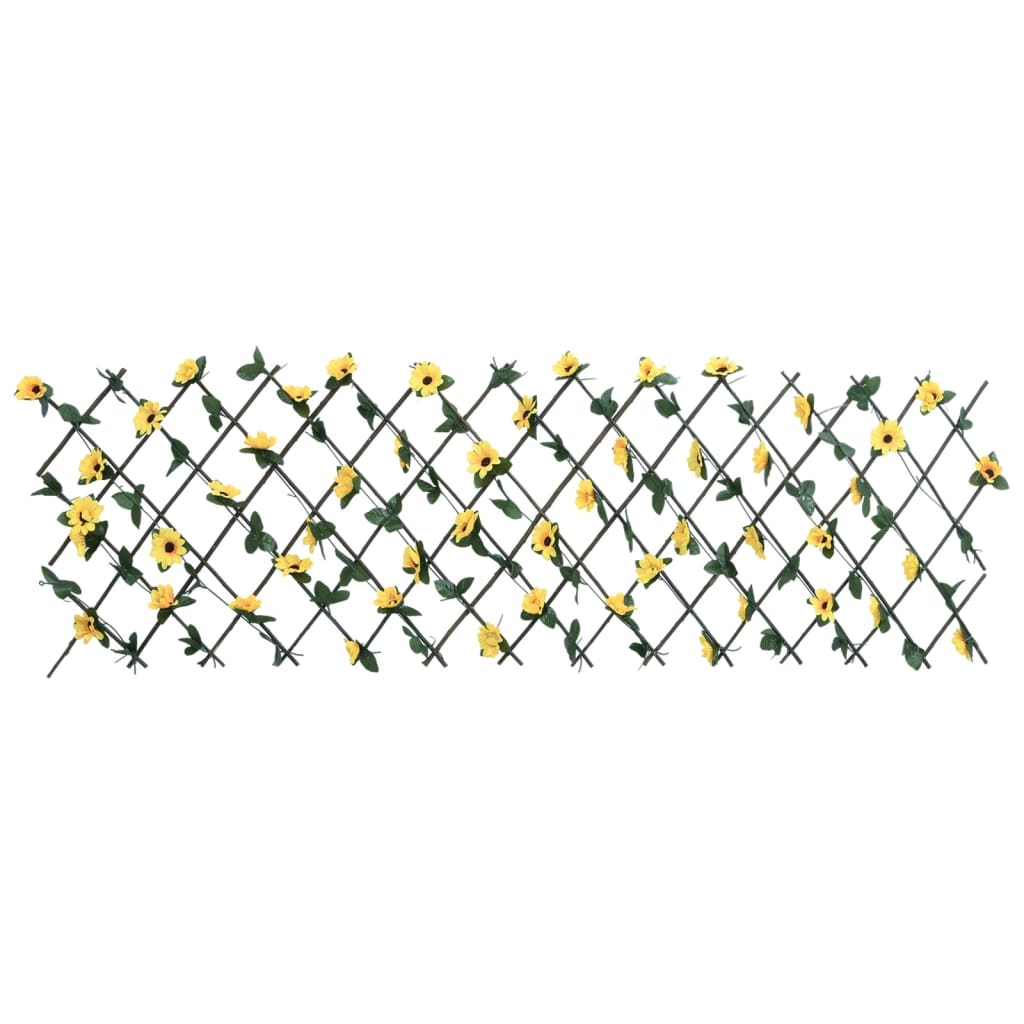 Решетка от изкуствен бръшлян разширяема 5 бр жълта 180x60 см