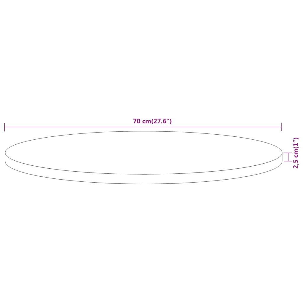 Плот за маса, Ø70x2,5 см, кръгъл, акациево дърво масив