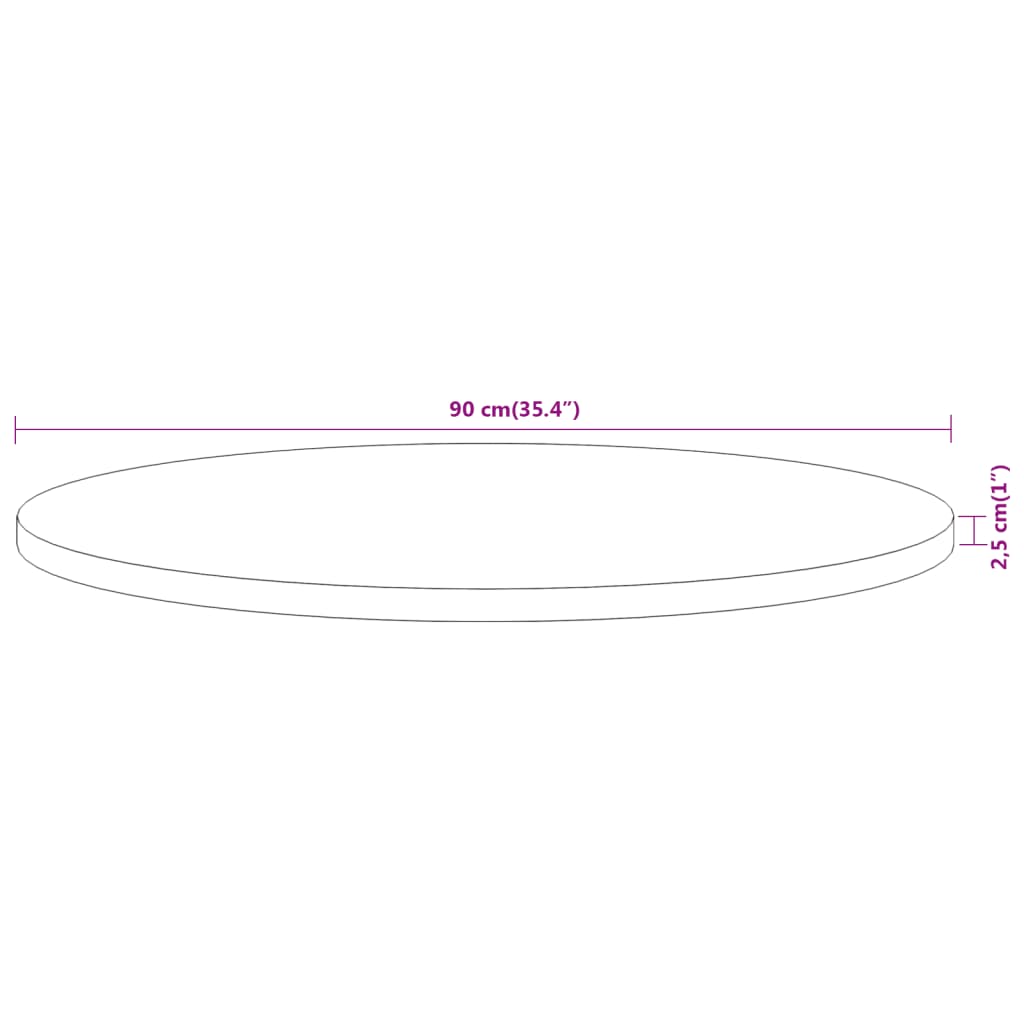 Плот за маса, Ø90x2,5 см, кръгъл, акациево дърво масив