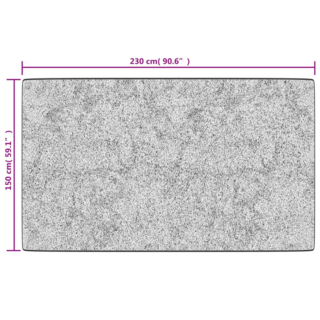 Перящ се килим, бяло и черно, 150x230 см, противоплъзгащ