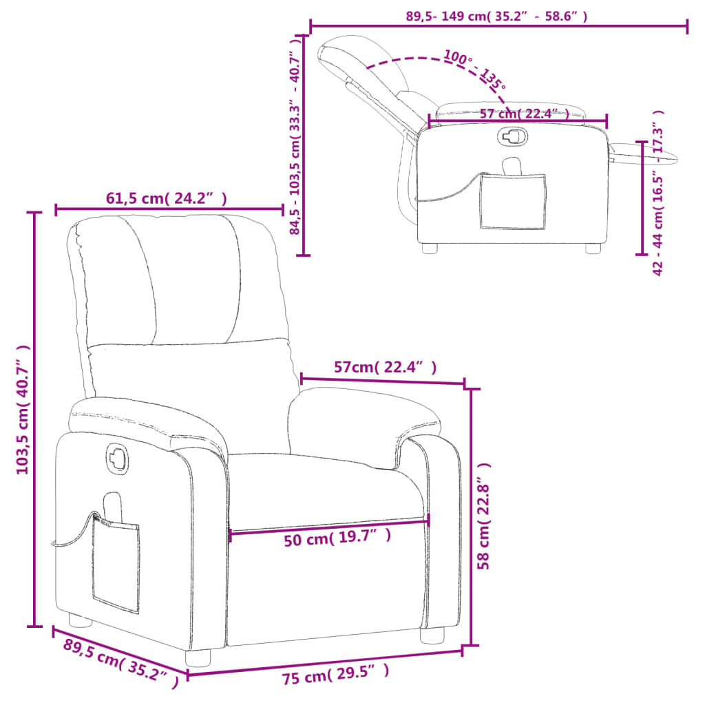 Масажен наклоняем стол, кафяв, микрофибърен текстил
