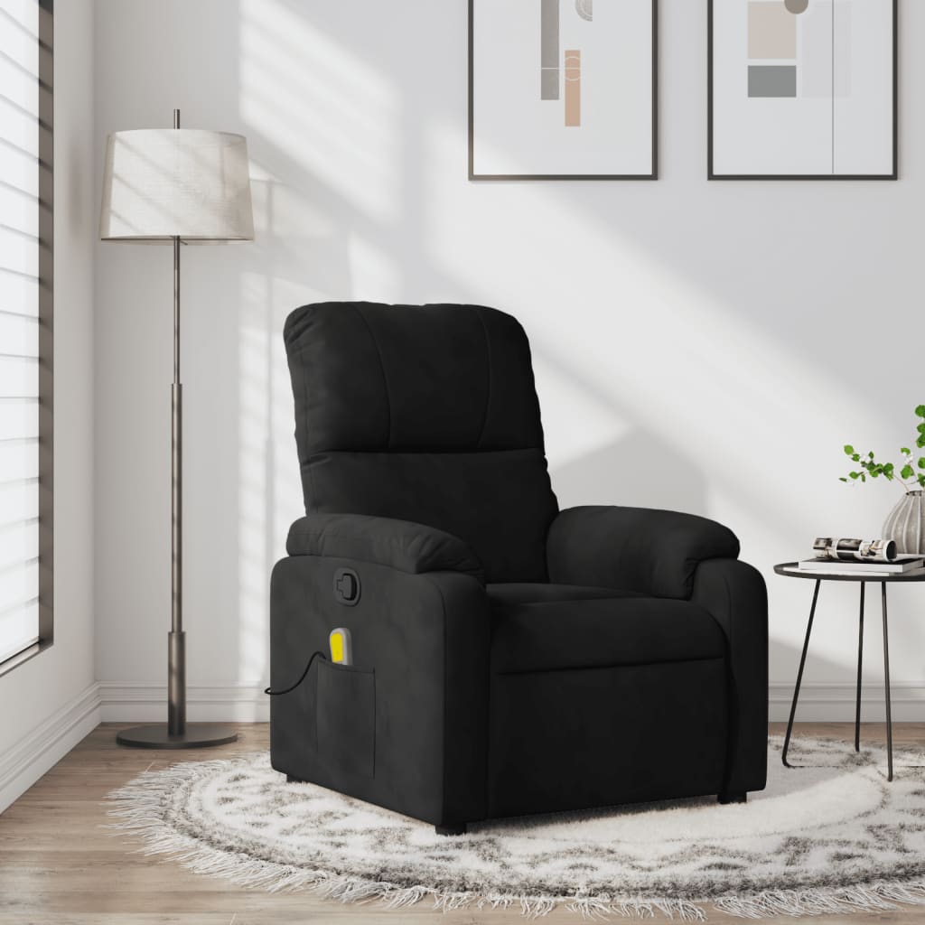 Масажен наклоняем стол, черен, микрофибърен текстил