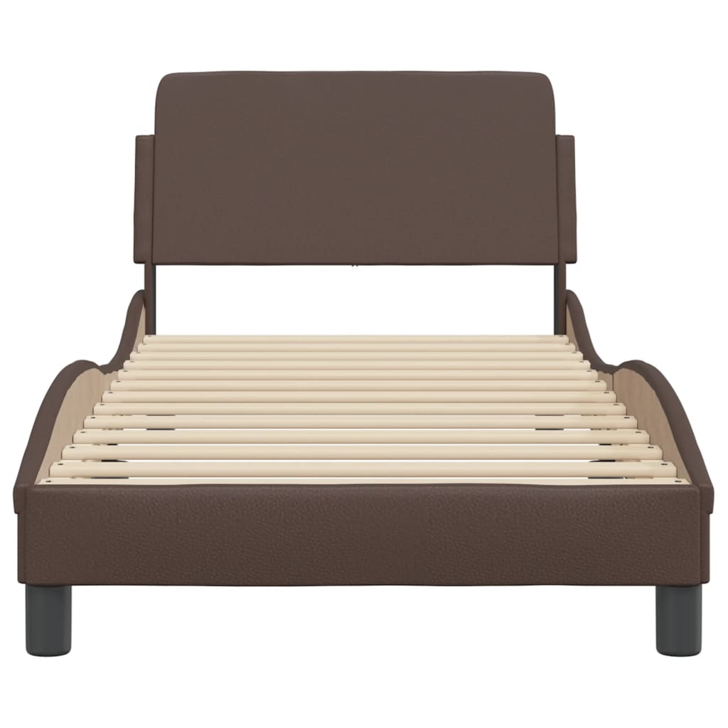 Рамка за легло с табла, кафява, 80x200 см, изкуствена кожа