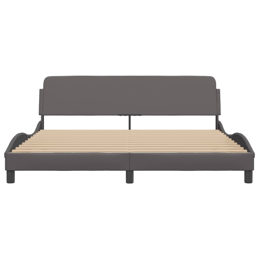 Рамка за легло с табла, сива, 180x200 см, изкуствена кожа