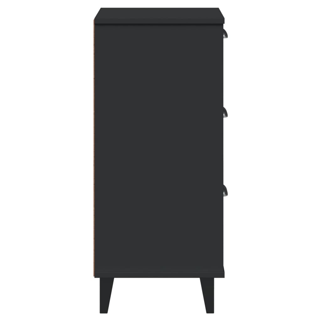 Нощно шкафче VIKEN, черно, бор масив