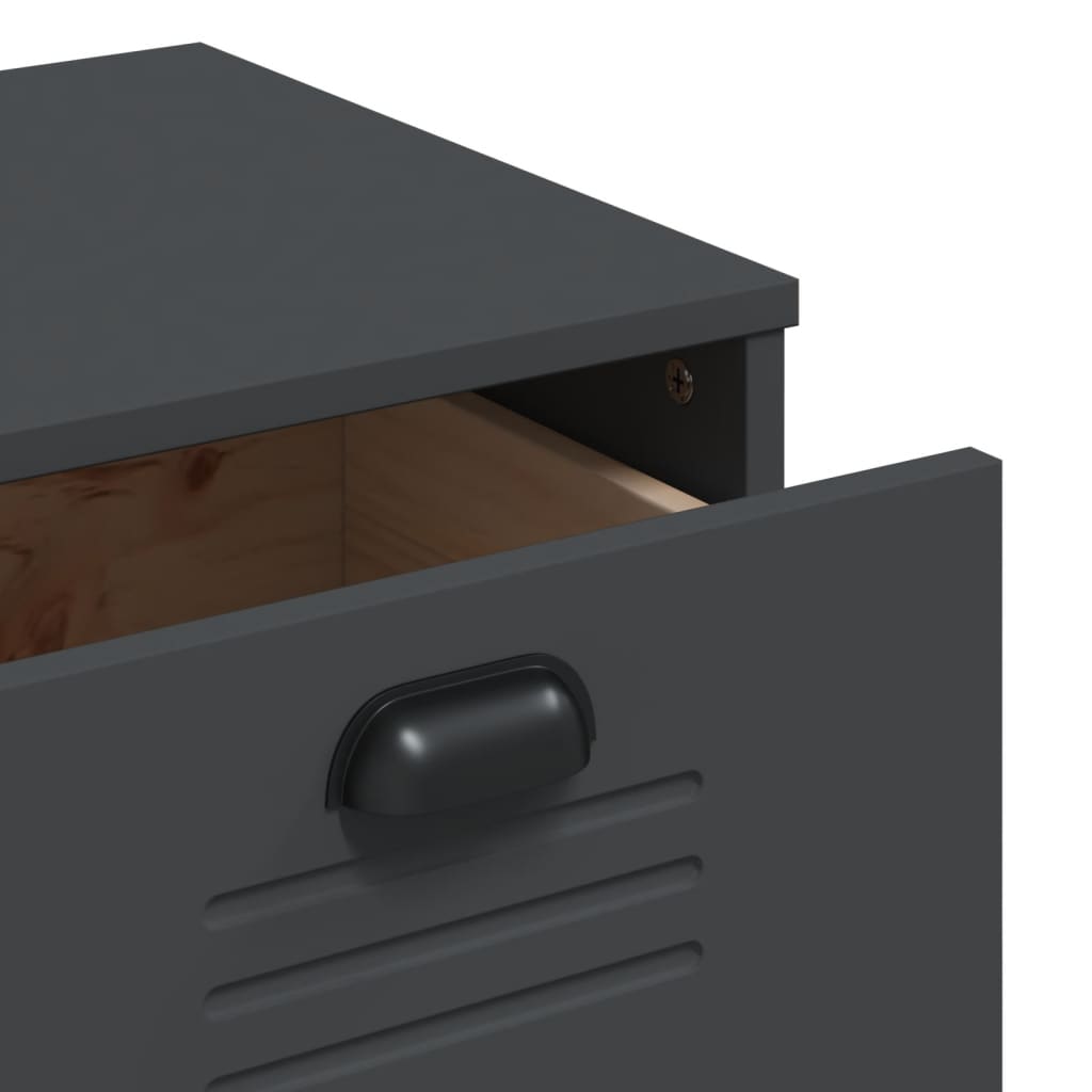 Шкаф с чекмеджета VIKEN, антрацитно сиво, бор масив