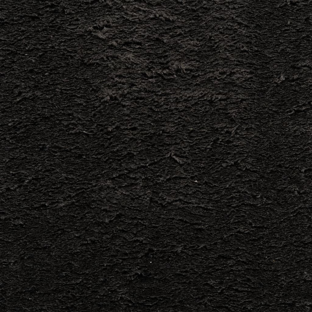 Килим HUARTE с къс косъм, мек и миещ се, черен, 140x200 см