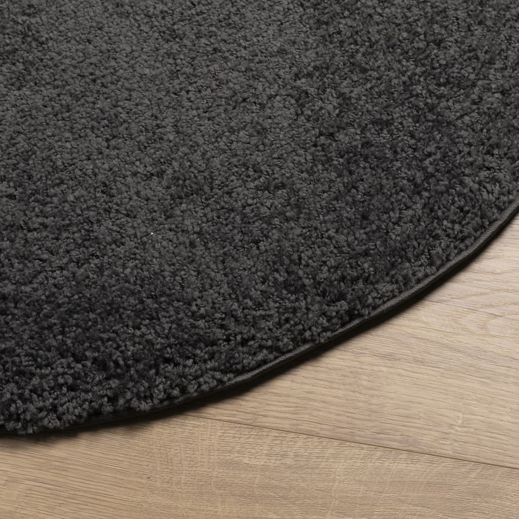 Шаги килим с дълъг косъм, модерен, антрацит, Ø 160 см