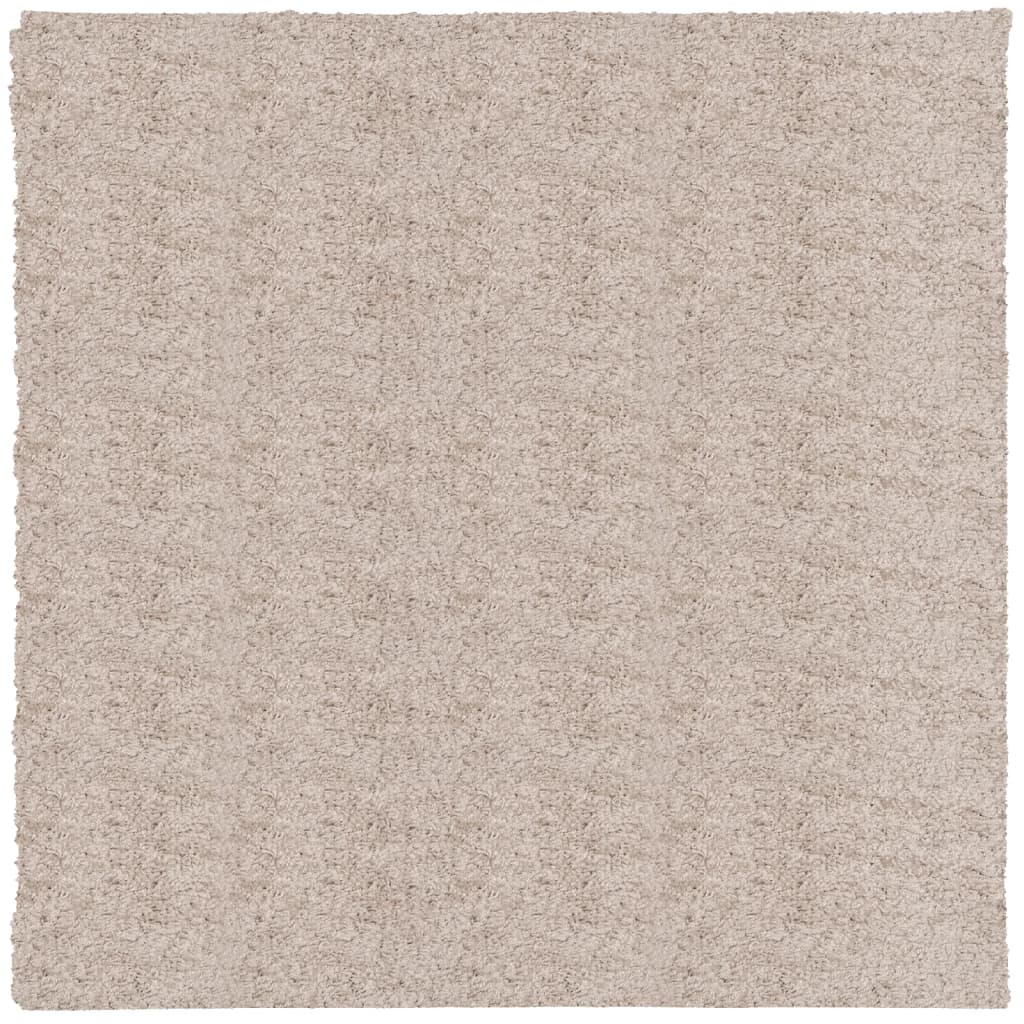Шаги килим с дълъг косъм, модерен, бежов, 200x200 cm