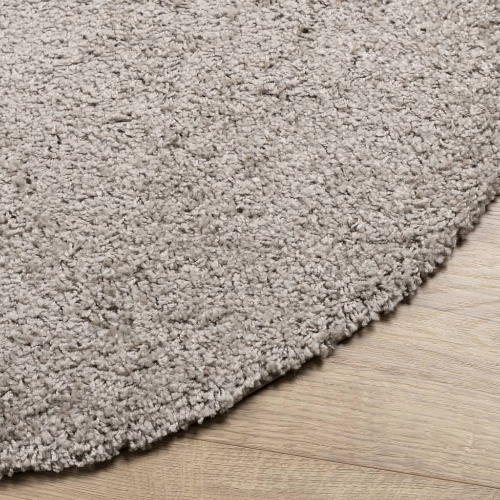 Шаги килим с дълъг косъм, модерен, бежов, Ø 240 cm