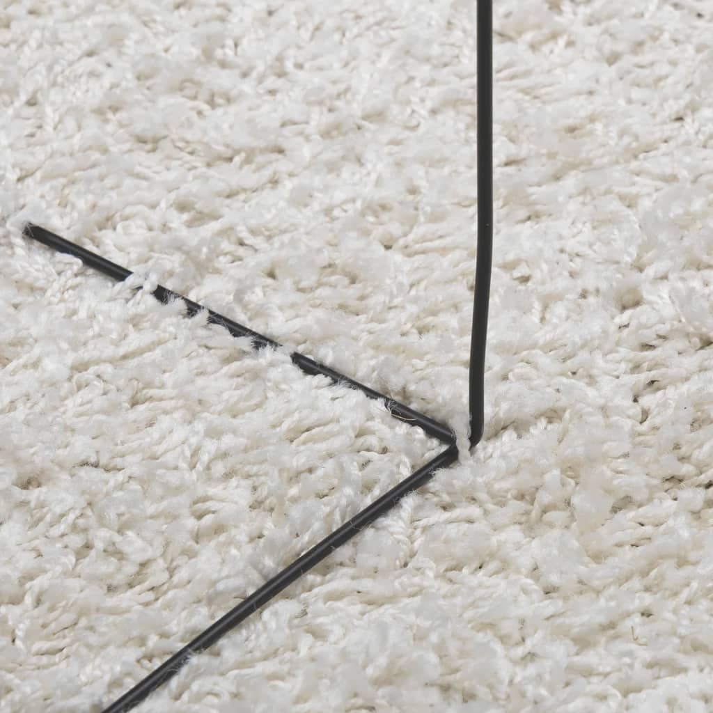 Шаги килим с дълъг косъм, модерен, кремав, Ø 280 см