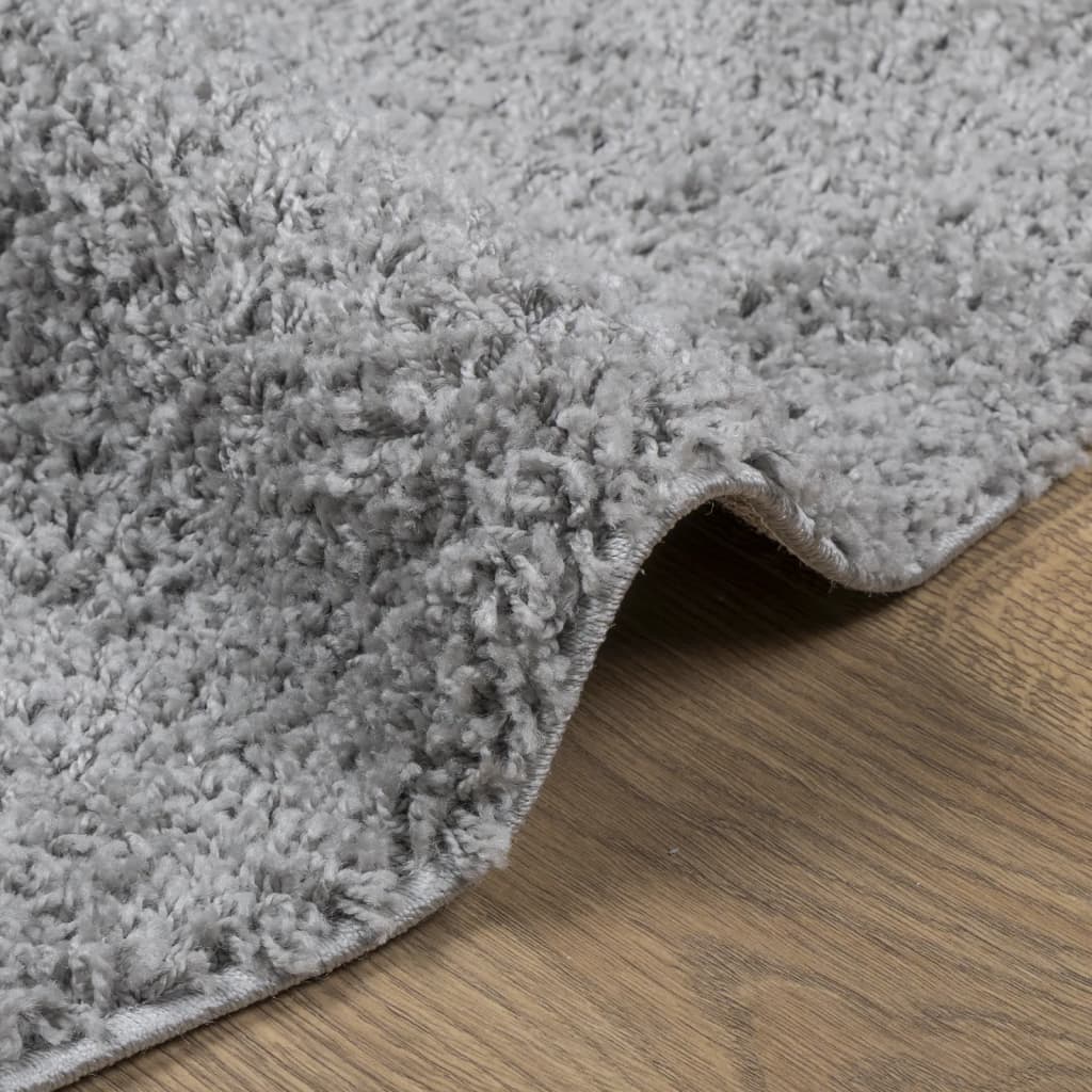 Шаги килим с дълъг косъм, модерен, сив, Ø 240 см