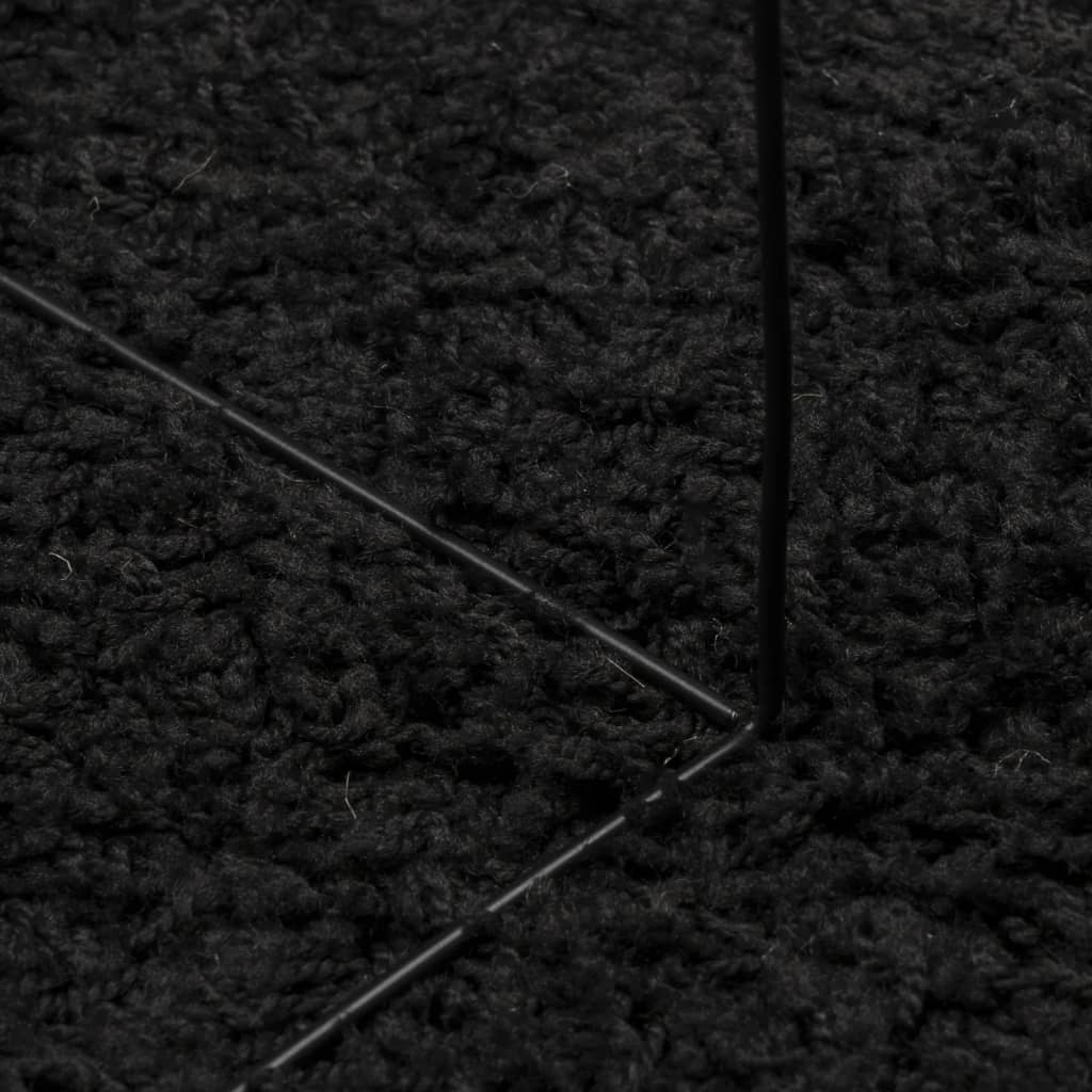 Шаги килим с дълъг косъм, модерен, черен, 200x280 см