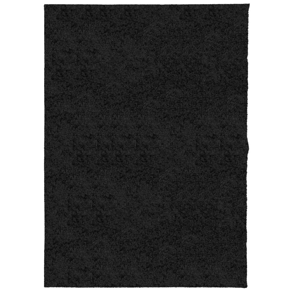 Шаги килим с дълъг косъм, модерен, черен, 240x340 см