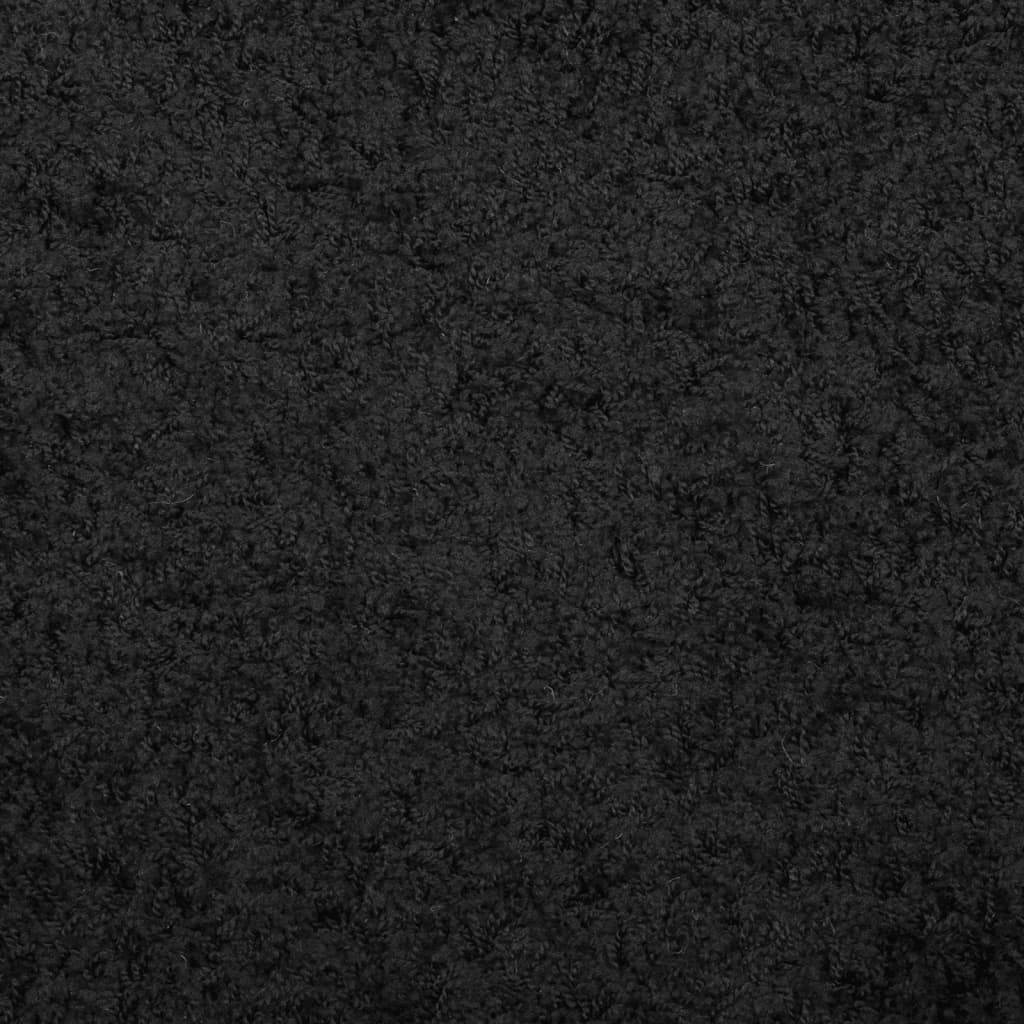 Шаги килим с дълъг косъм, модерен, черен, Ø 200 cm