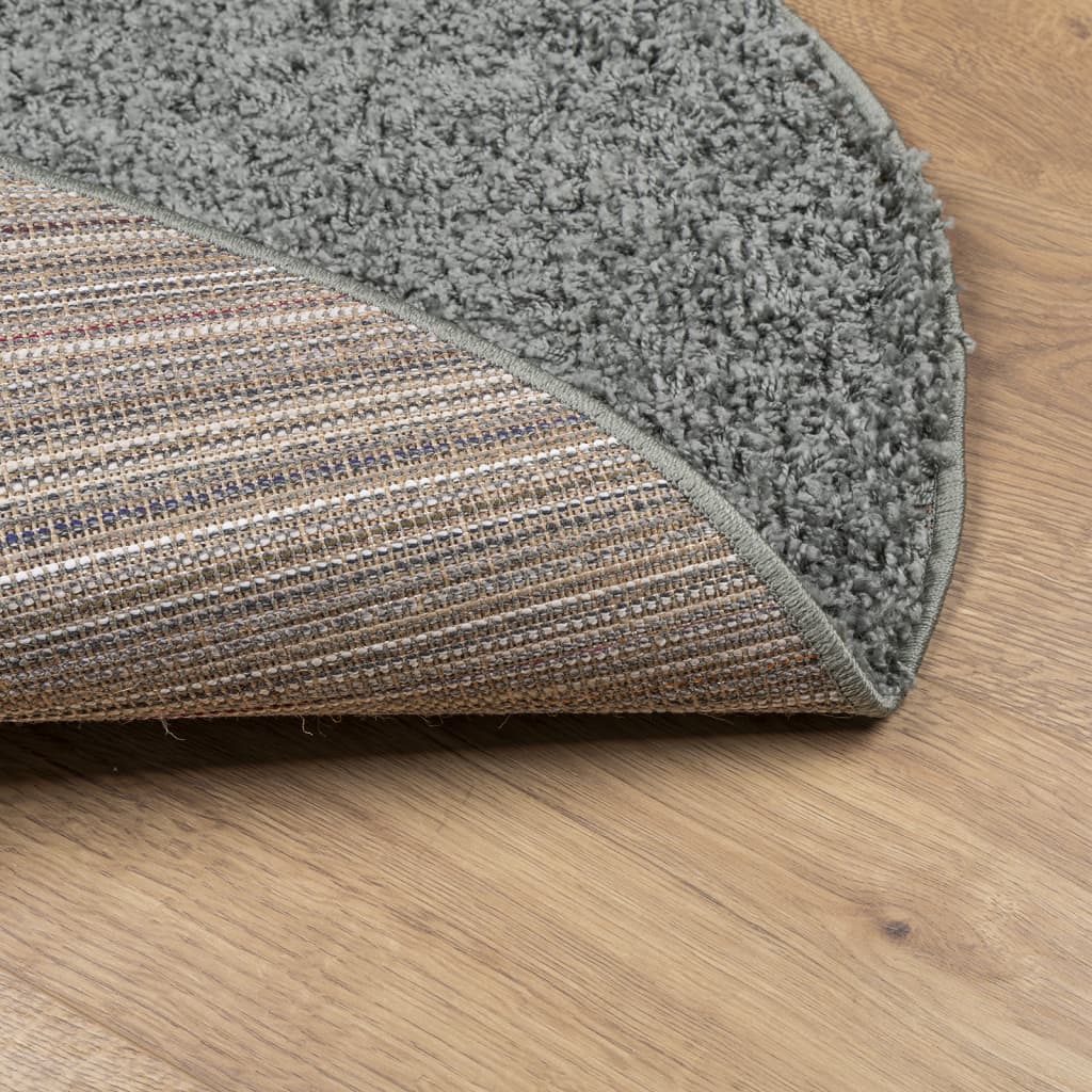Шаги килим с дълъг косъм, модерен, зелен, Ø 240 см