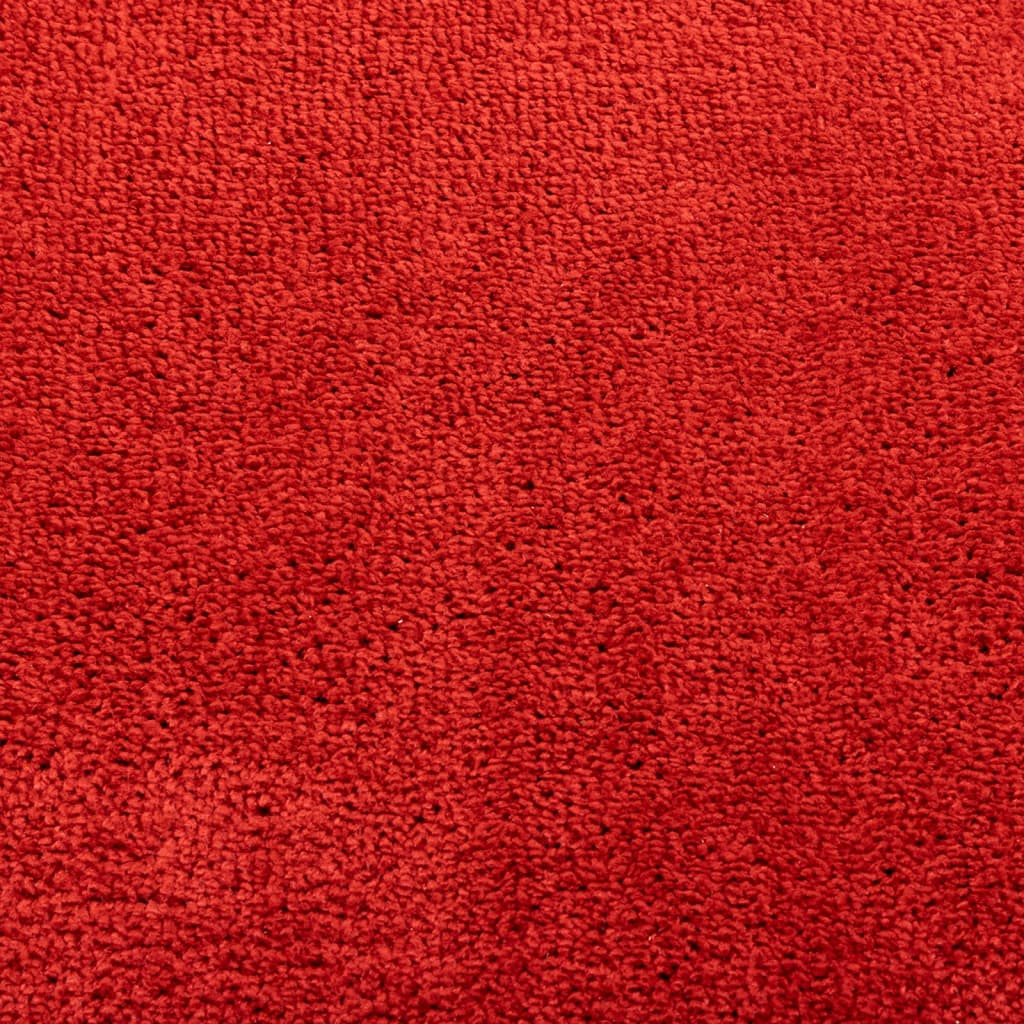 Килим OVIEDO с къс косъм, червен, 240x240 см