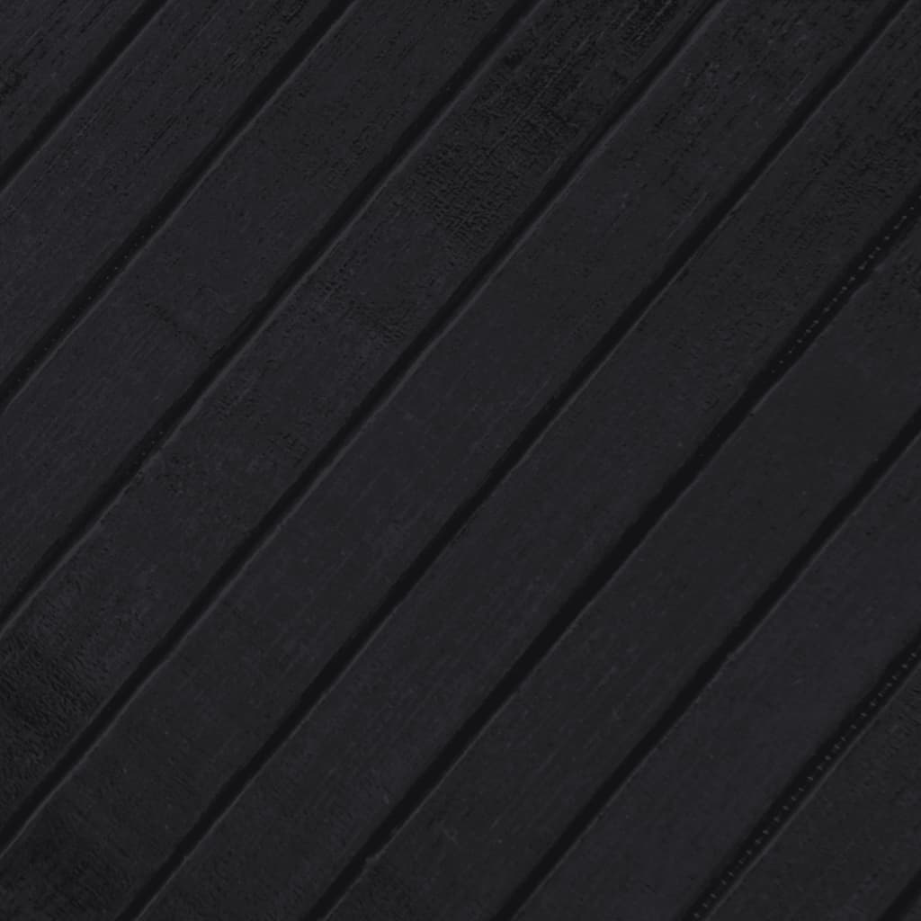 Килим, правоъгълен, черен, 70x1000 см, бамбук