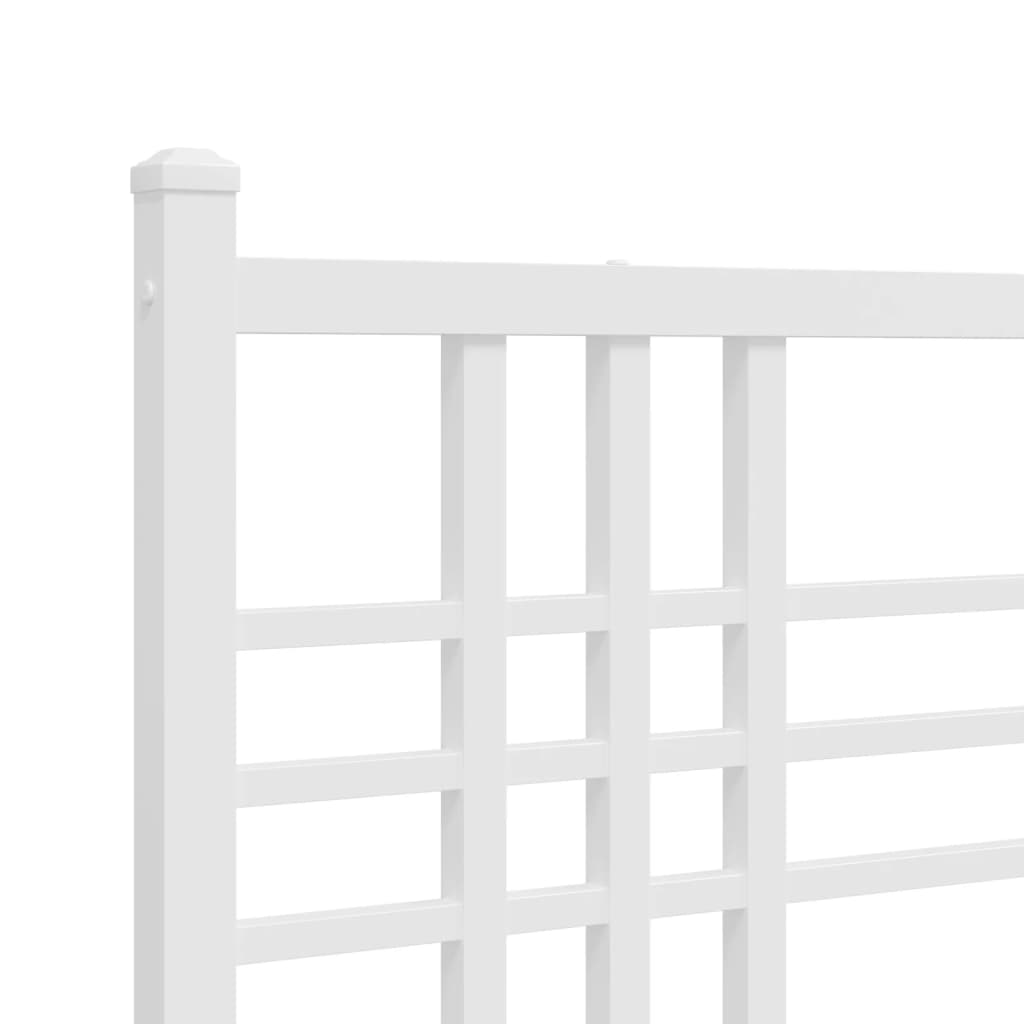 Метална рамка за легло с горна и долна табла, бяла, 120x190 см