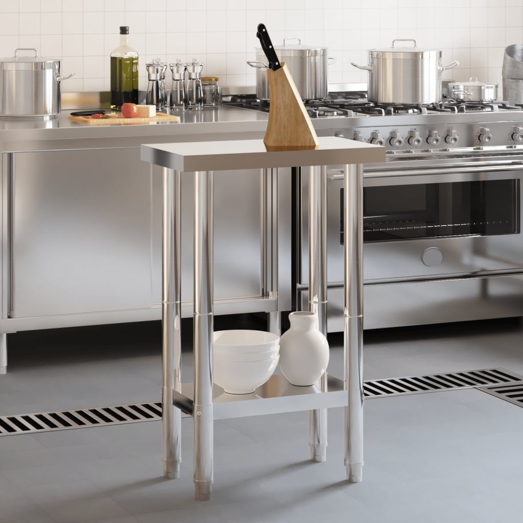 Кухненска работна маса, 55x55x85 см, неръждаема стомана