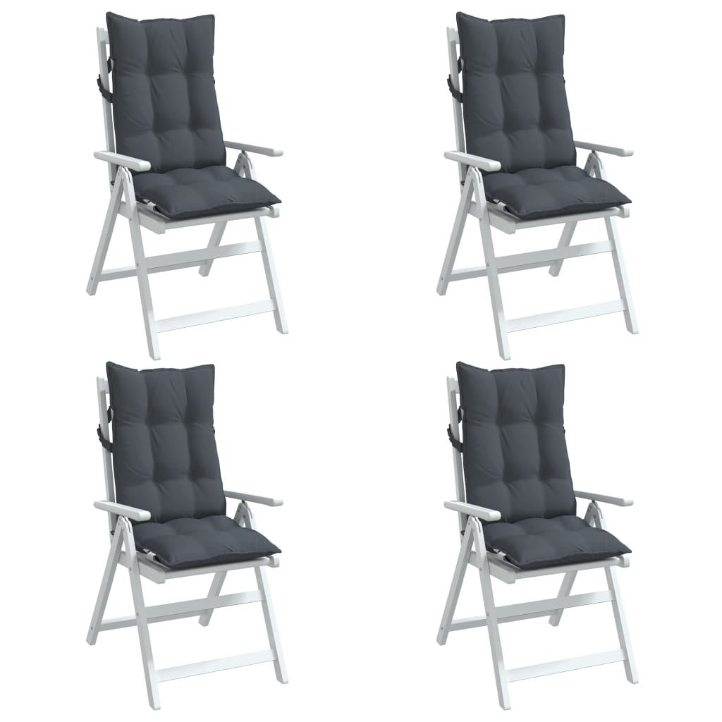 Възглавници за столове с облегалка 4 бр антрацит Оксфорд плат