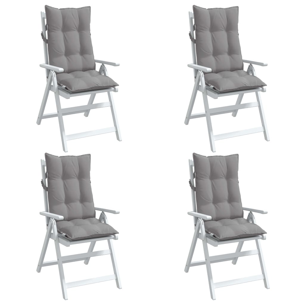 Възглавници за стол с висока облегалка 4 бр сиви Оксфорд плат