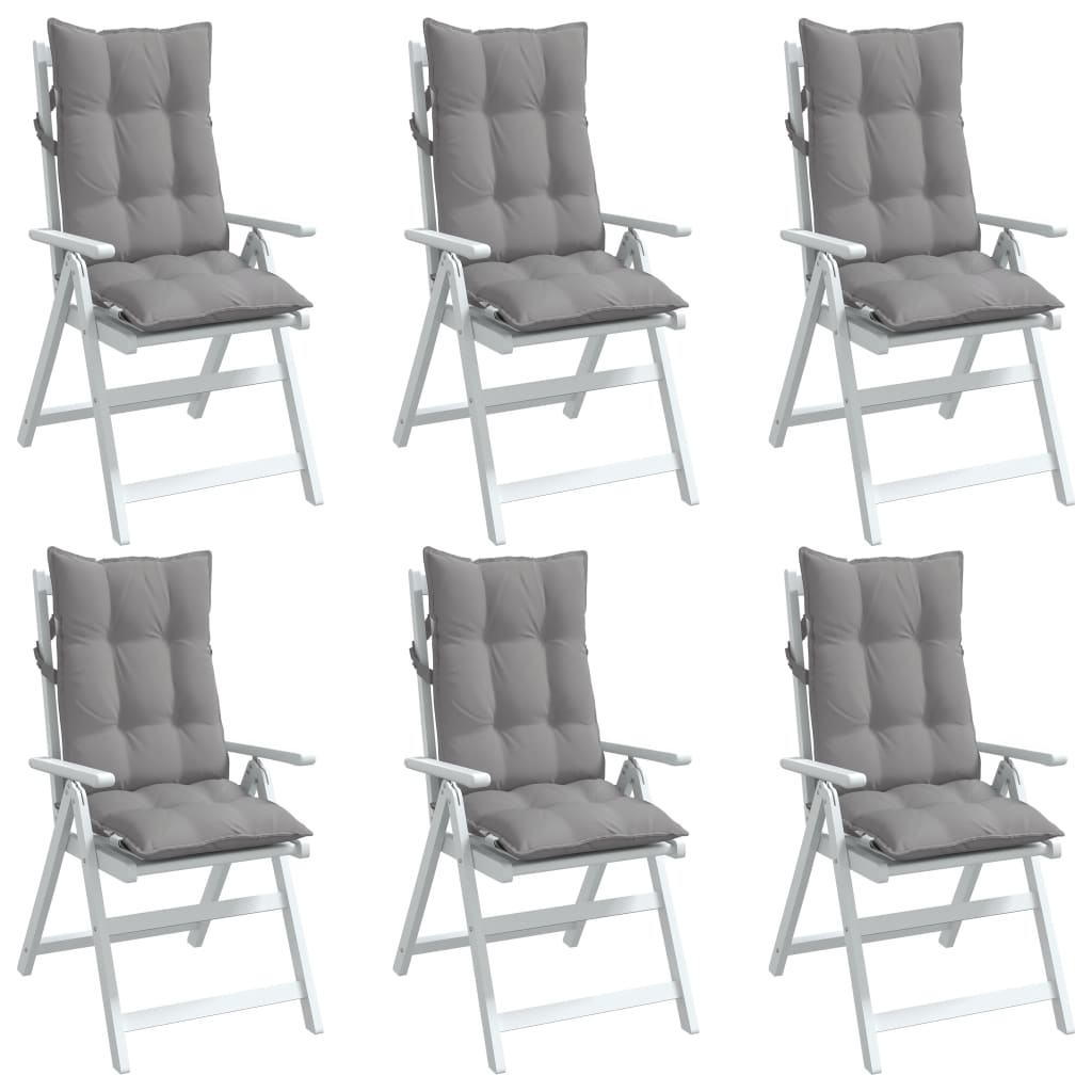 Възглавници за стол с висока облегалка 6 бр сиви Оксфорд плат