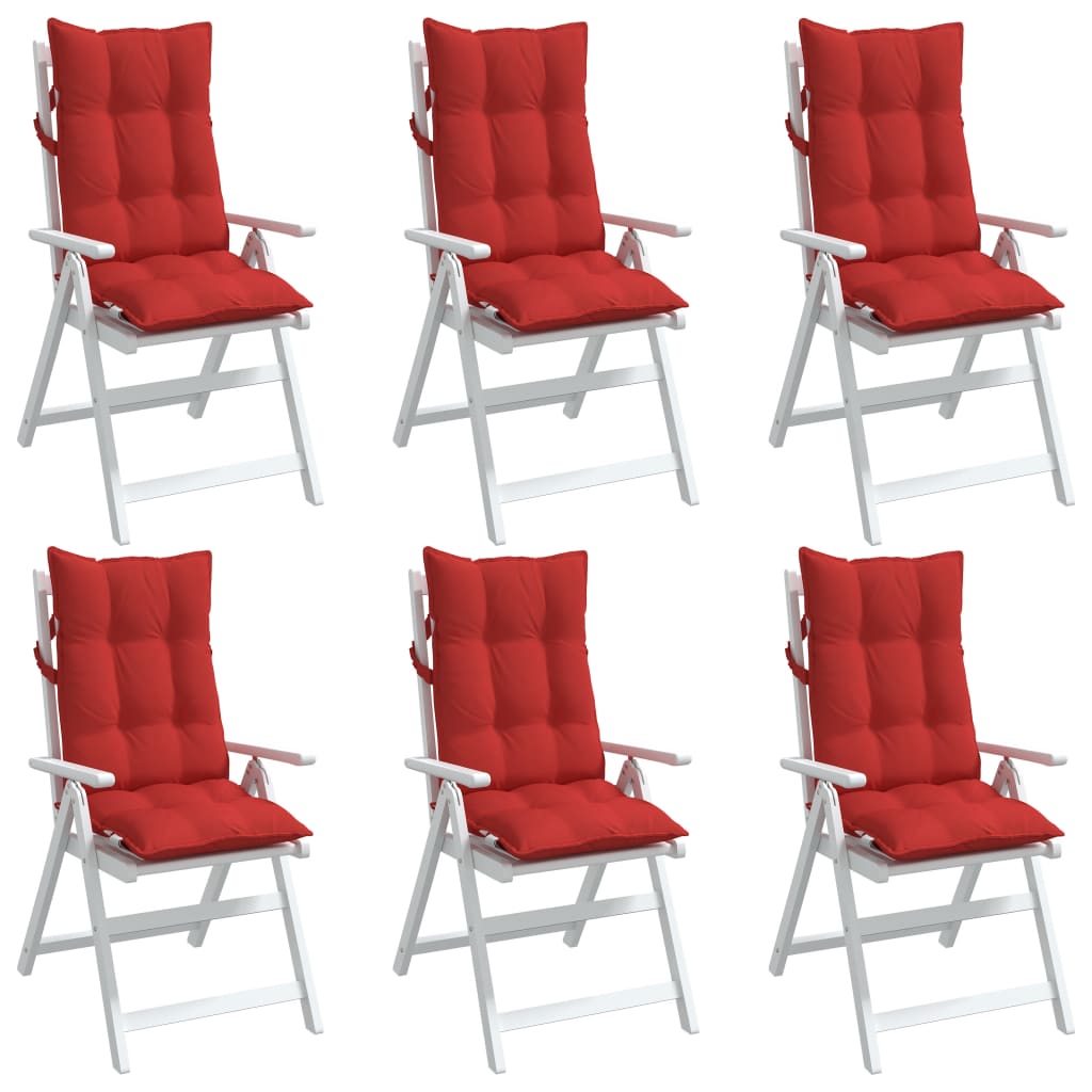 Възглавници за столове с облегалка 6 бр червени Оксфорд плат