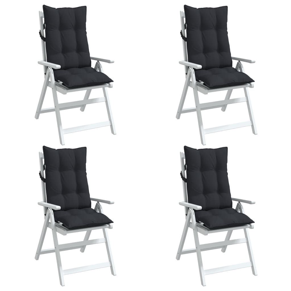 Възглавници за стол с висока облегалка 4 бр черни Оксфорд плат