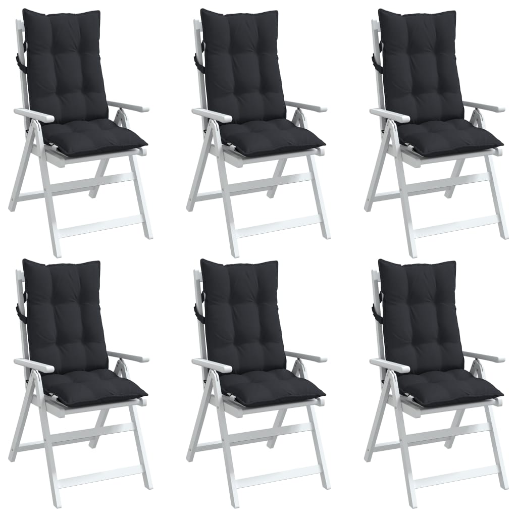 Възглавници за стол с висока облегалка 6 бр черни Оксфорд плат