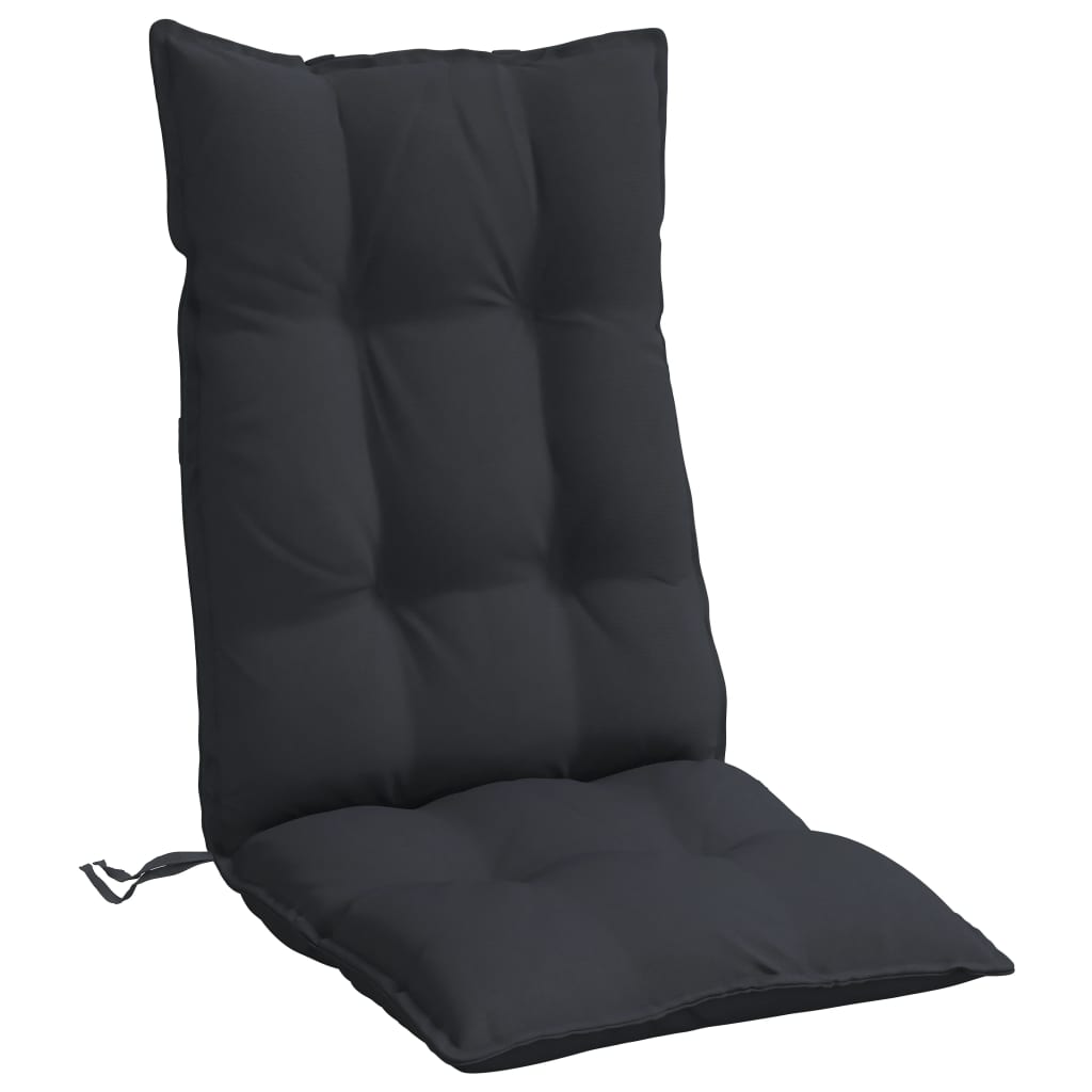 Възглавници за стол с висока облегалка 6 бр черни Оксфорд плат
