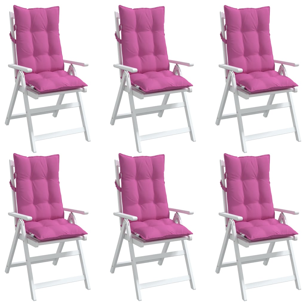 Възглавници за стол с висока облегалка 6 бр розови Оксфорд плат