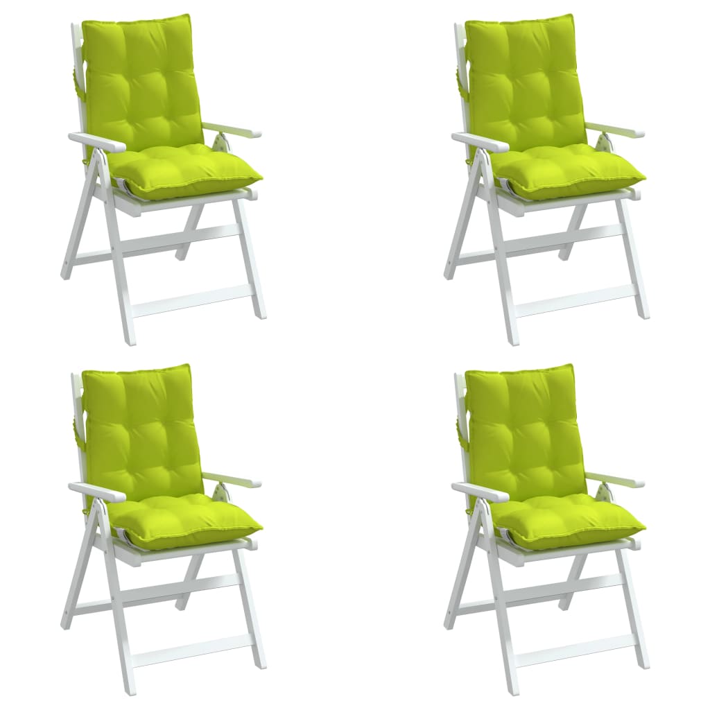 Възглавници за стол с ниска облегалка 4 бр яркозелен Оксфорд