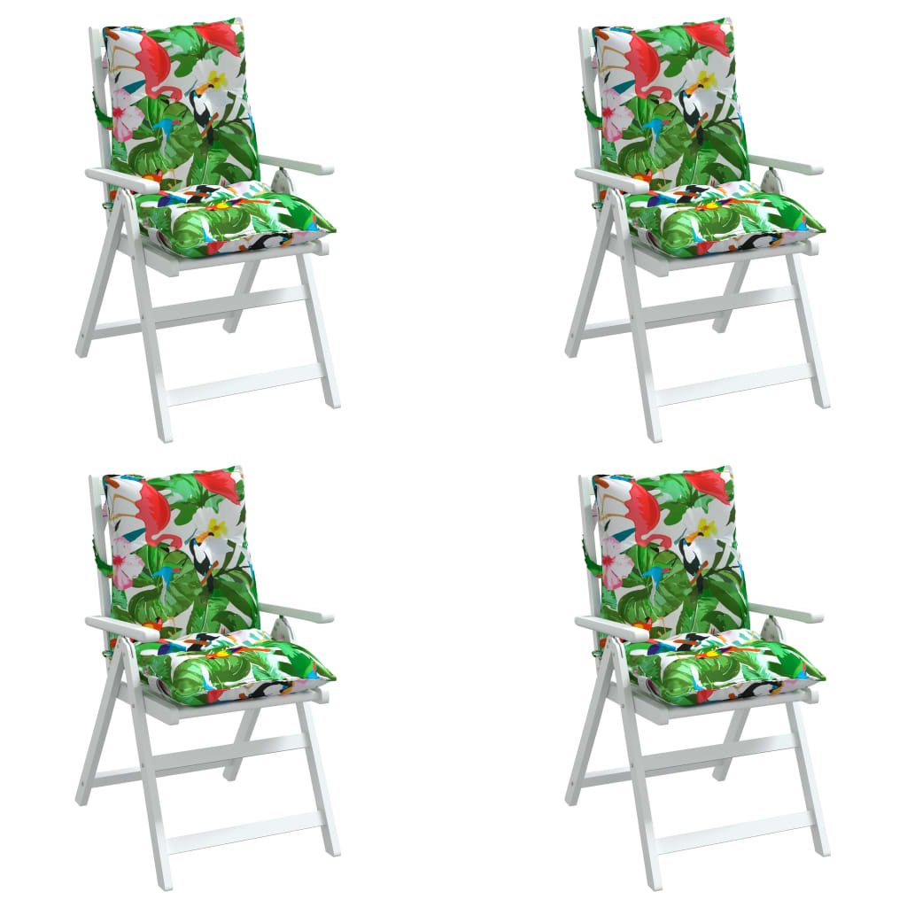 Възглавници за стол с ниска облегалка 4 бр многоцветни Оксфорд