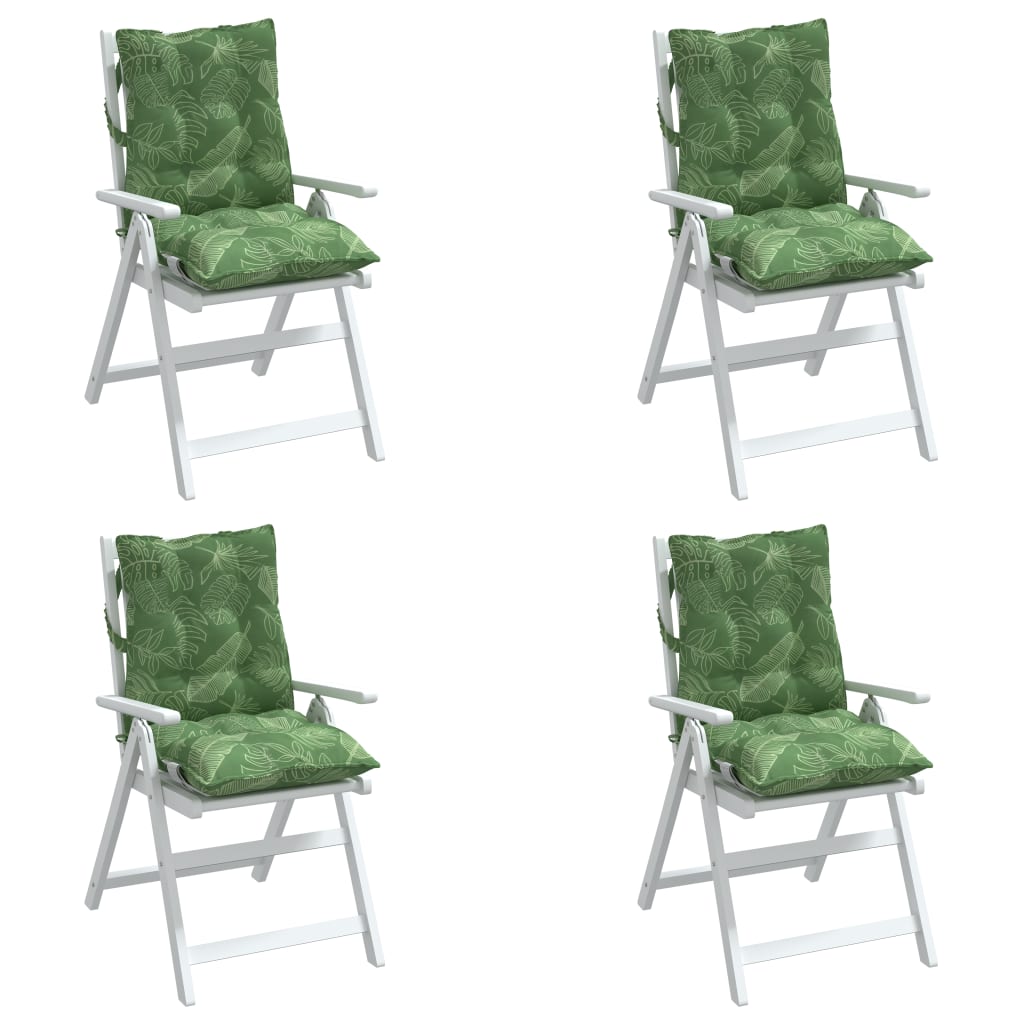 Възглавници за стол ниска облегалка 4 бр на листа Оксфорд плат