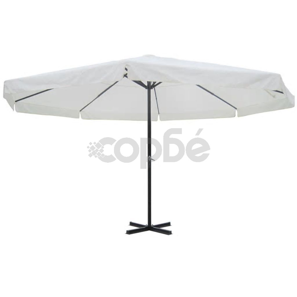 Чадър за слънце, 500 см, бял 