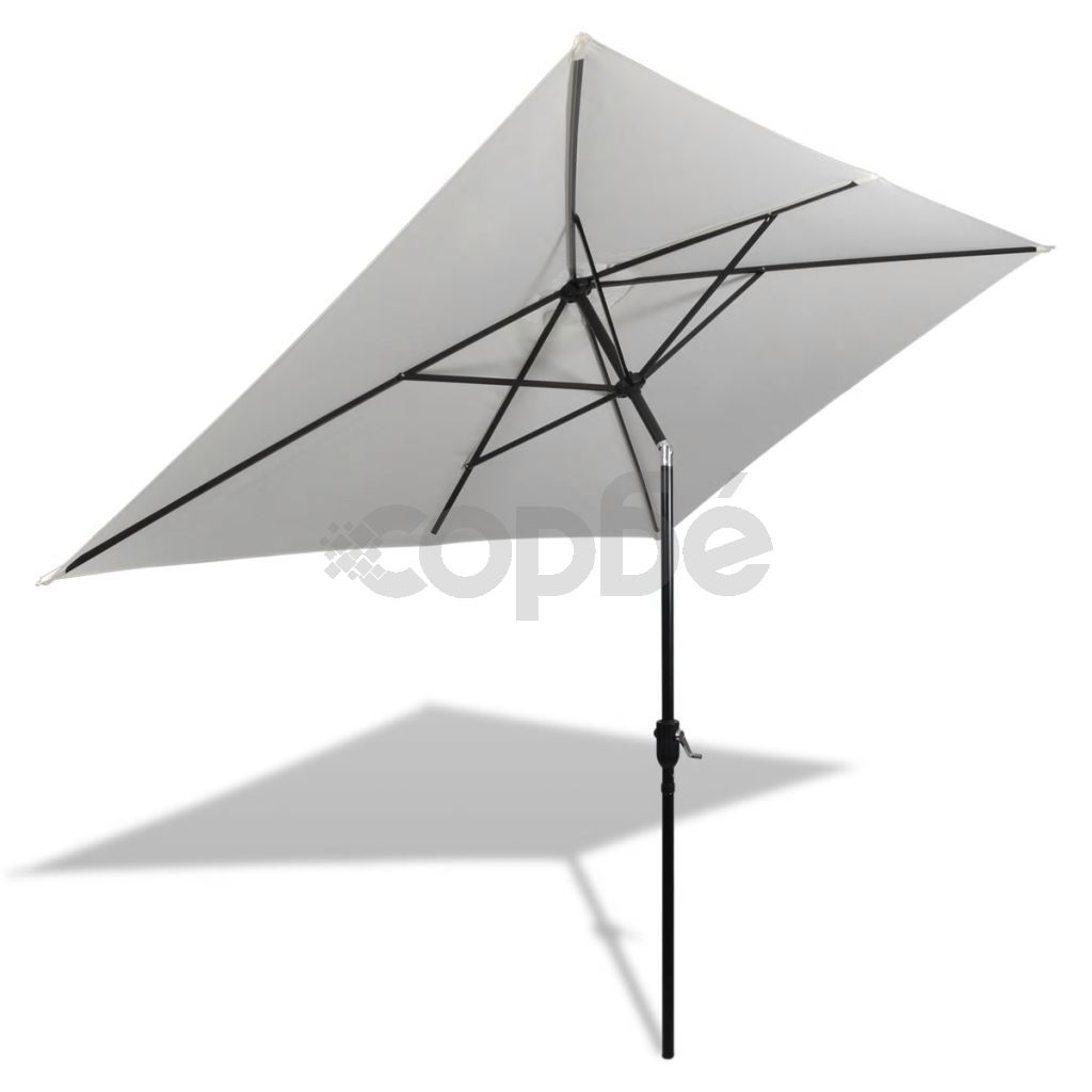 Правоъгълен чадър за слънце, 200 х 300 см, пясъчно бял