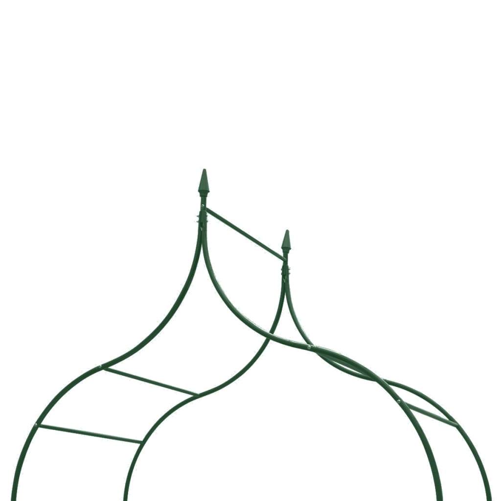 Градинска арка за увивни растения, дизайн с шипове, тъмнозелена