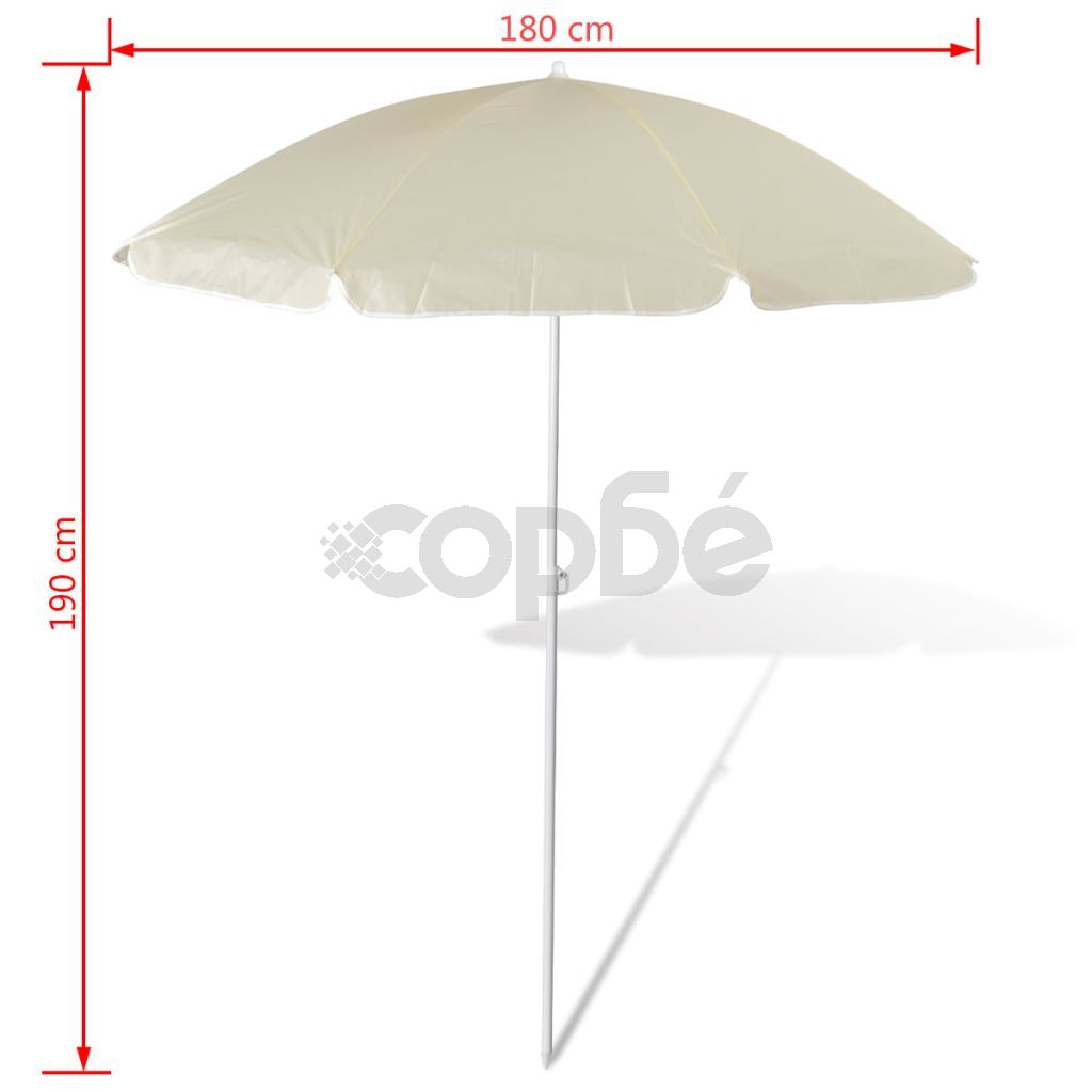 Плажен чадър, 180 см, пясъчножълт