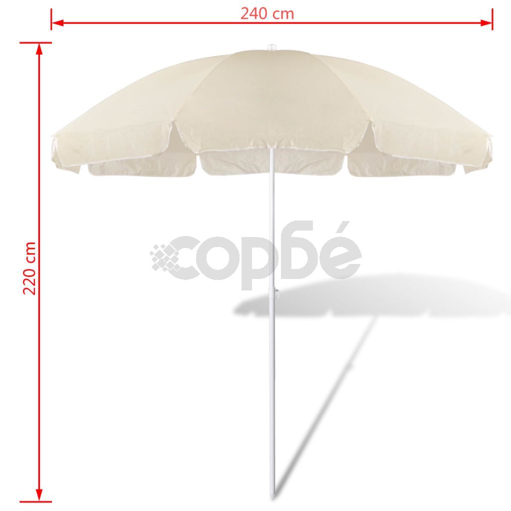 Плажен чадър, 240 см, пясъчножълт