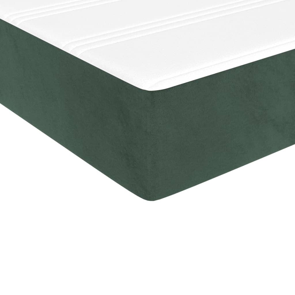 Матрак за легло с покет пружини тъмнозелен 120x190x20 см кадифе