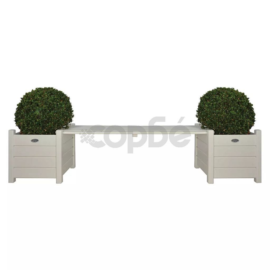 Esschert Design Сандъци за цветя с пейка-мост, бели, CF33W 