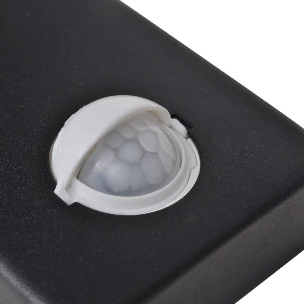LED стенна лампа от неръждаема стомана, сензор, цилиндрична, черна