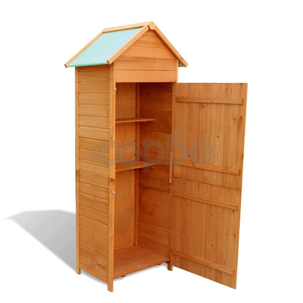Градински шкаф за съхранение, кафяв, 42,5x64x190 см