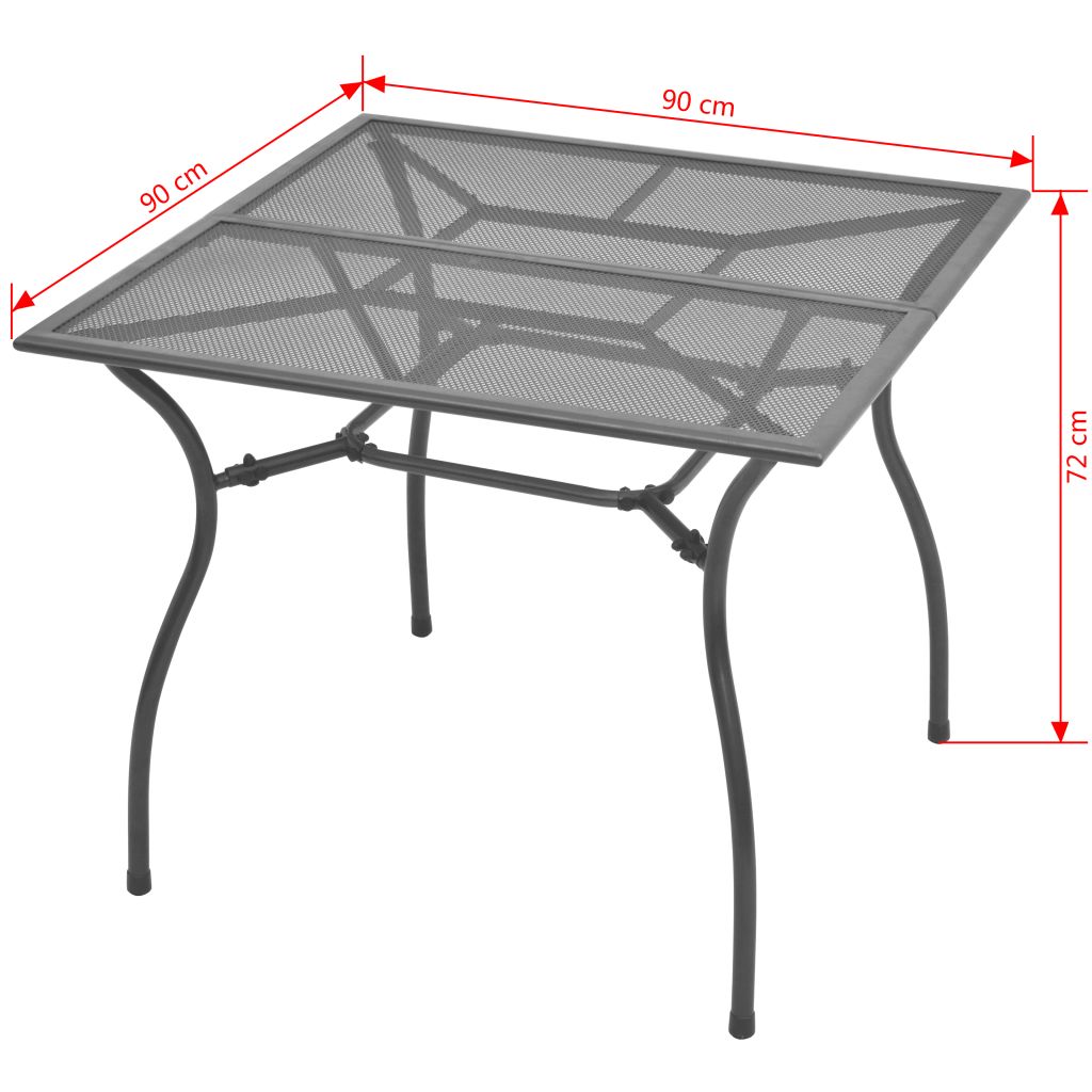 Градински комплект сгъваеми столове 5 части стомана антрацит