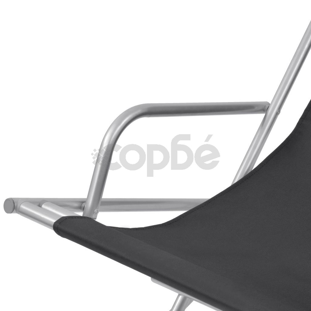 Накланящи се къмпинг столове, 2 бр, стомана, черни