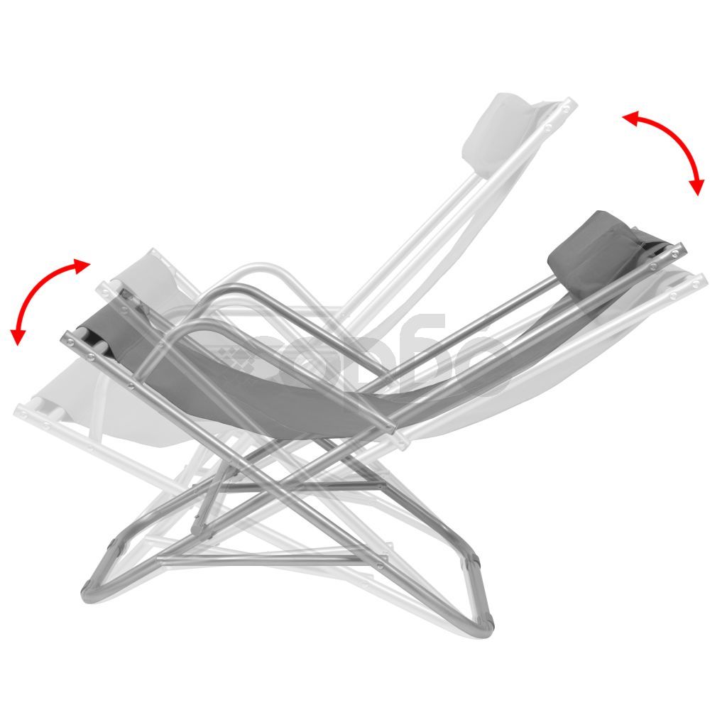 Накланящи се къмпинг столове, 2 бр, стомана, сиви