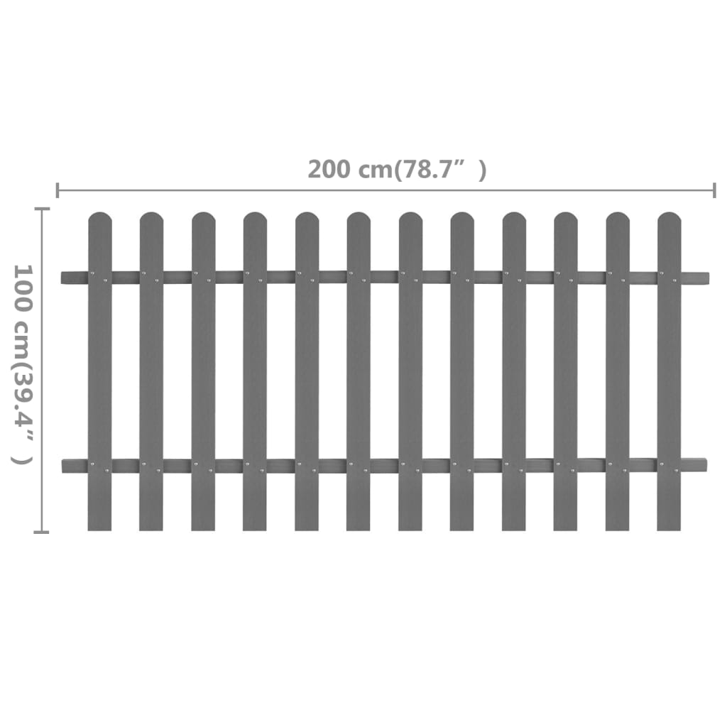 Дъсчена ограда, WPC, 200x100 см