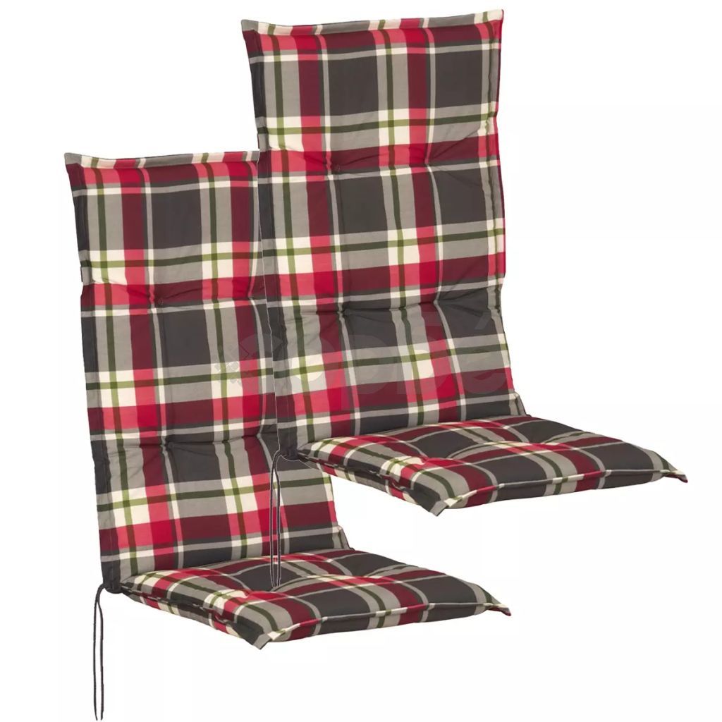Възглавници за градински столове, 2бр, 117x49см, червено+зелено